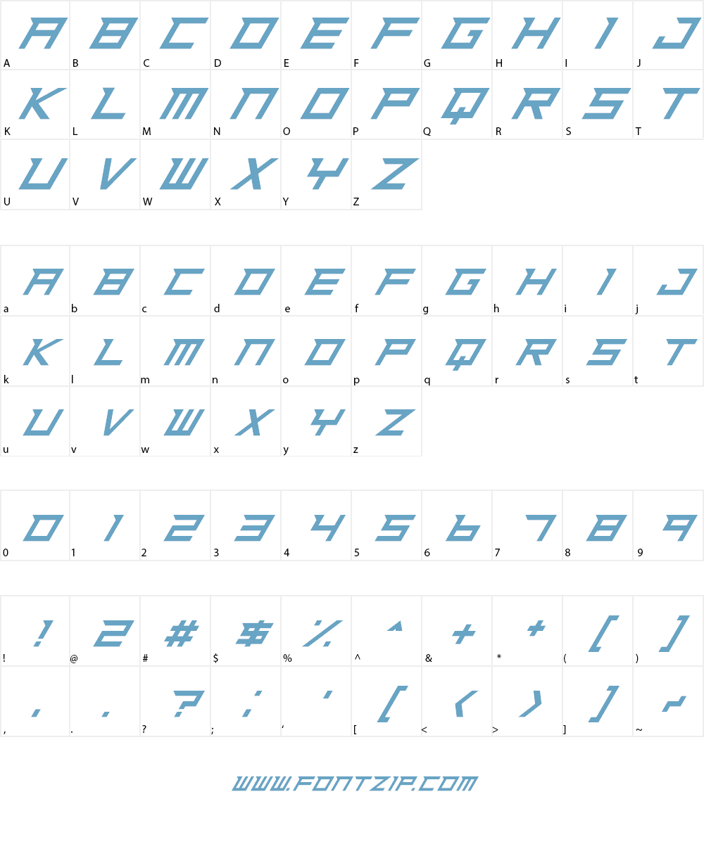 Ninja Rush Font Character